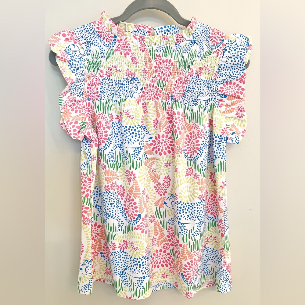 Michelle McDowell Ruffle Cap Sleeve Top, Size S